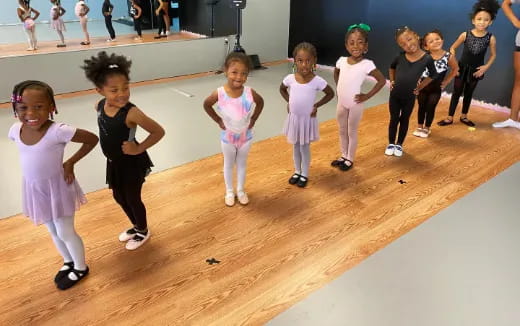 a group of children dancing