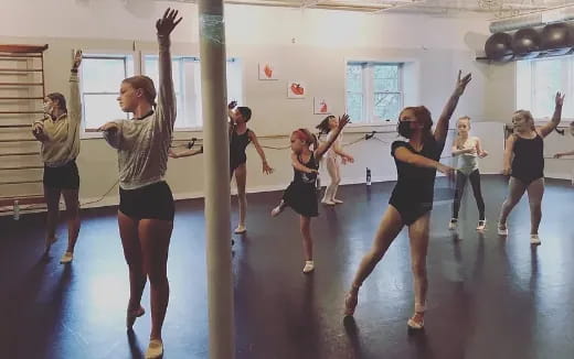 a group of women dancing