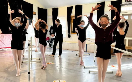 a group of people dancing