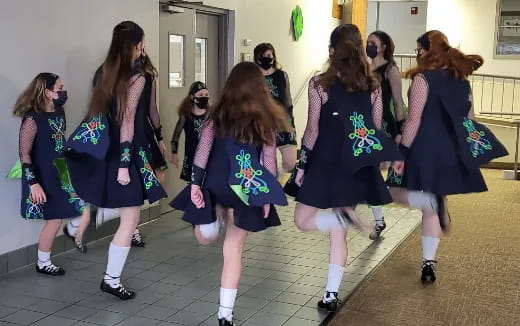 a group of girls in a room