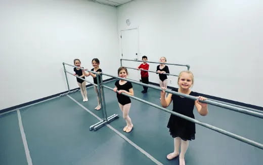 a group of people on a trampoline