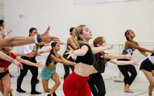 a group of people dancing