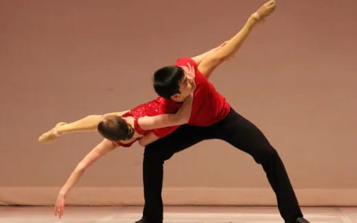 a man and woman dancing