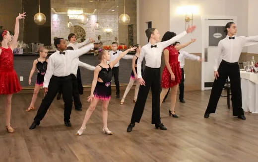 a group of people dancing