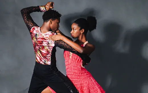 a man and woman dancing