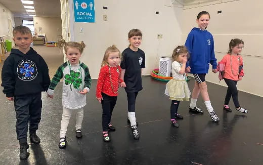 a group of children in a room