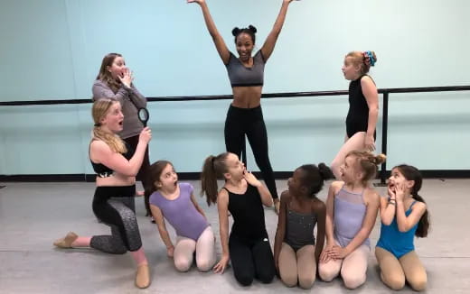 a group of women dancing