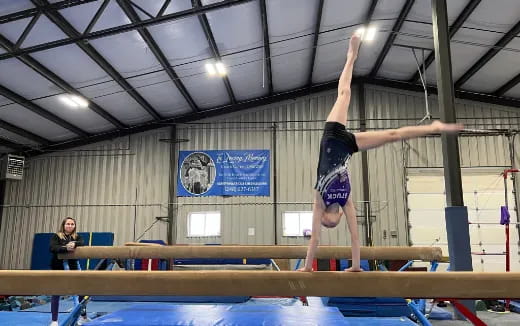 a person doing gymnastics