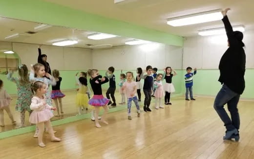 a group of children dancing