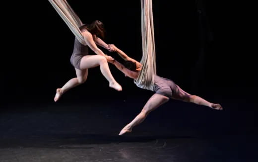 a man and woman dancing