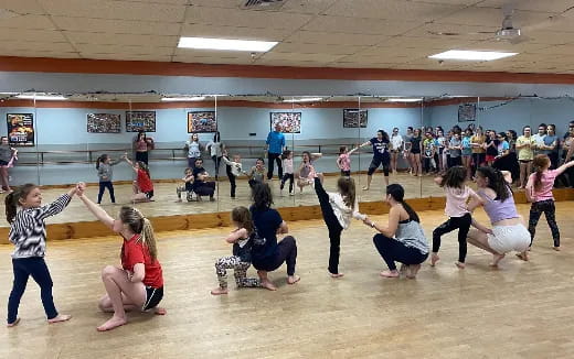 a group of people dancing