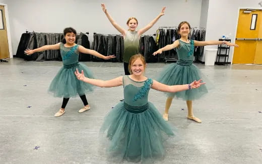 a group of girls dancing