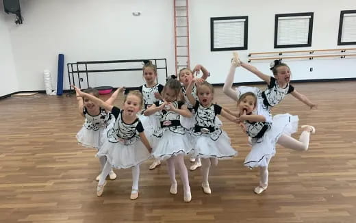 a group of girls in a gym