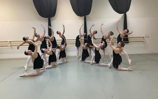 a group of people dancing