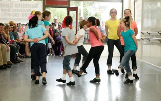 a group of people dancing