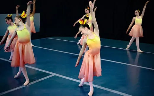 a group of women dancing on a stage
