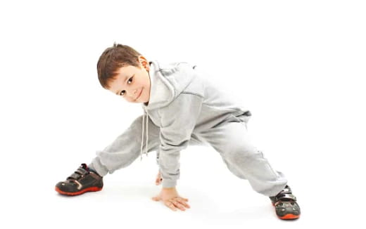 a boy lying on his back