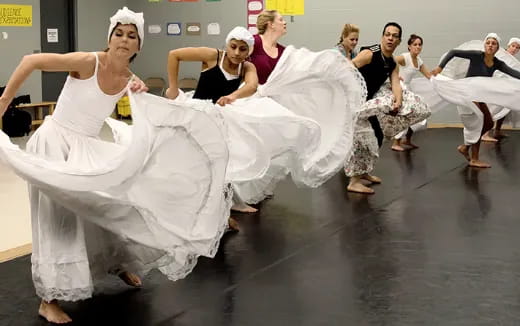 a group of women dancing