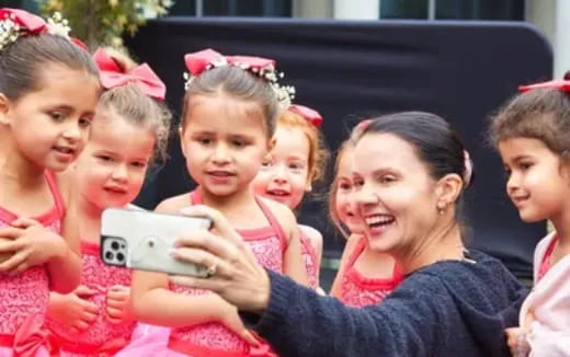 a group of children smiling