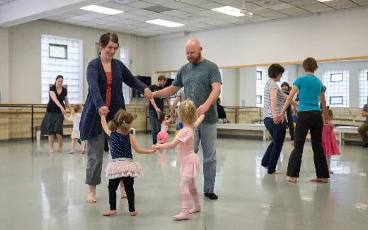 a group of people dancing