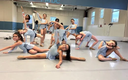 a group of women exercising