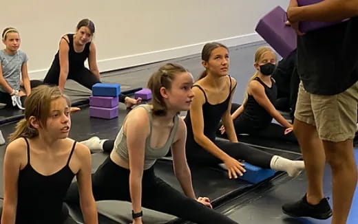 a group of women exercising