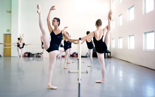 a group of women exercising