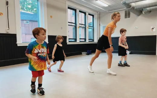 a group of children in a room