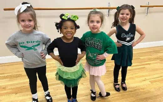 a group of girls in a gym