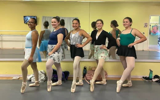 a group of women dancing