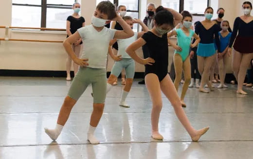 a man and woman dancing