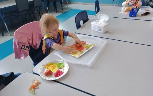 a child eating food