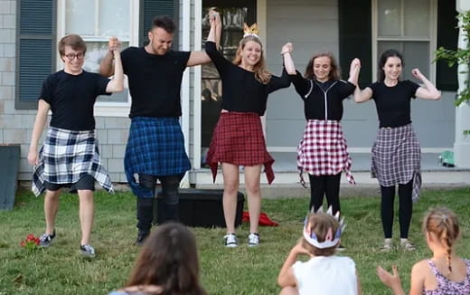 a group of people dancing