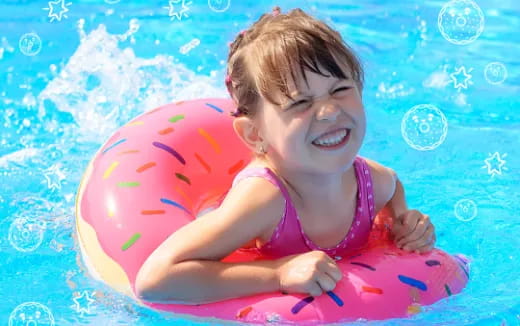 a child in a pool