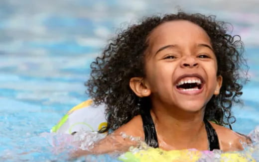 a girl in a swimsuit