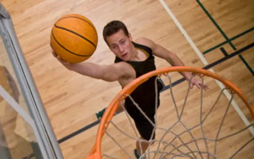 a man playing basketball