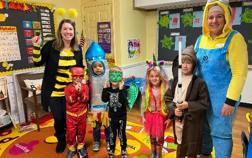 a group of children wearing clothing