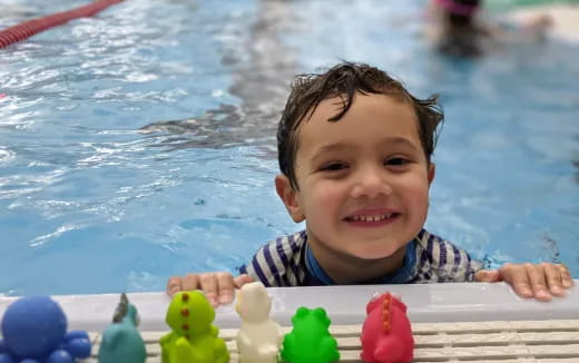 a child in a pool