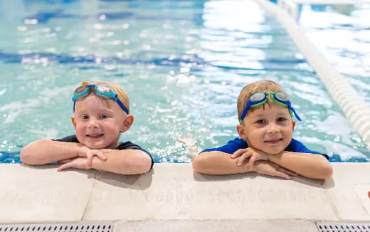 two children in a pool