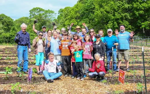 a group of people posing for a photo