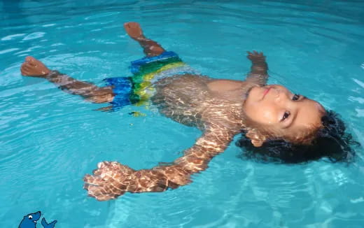 a person swimming in water