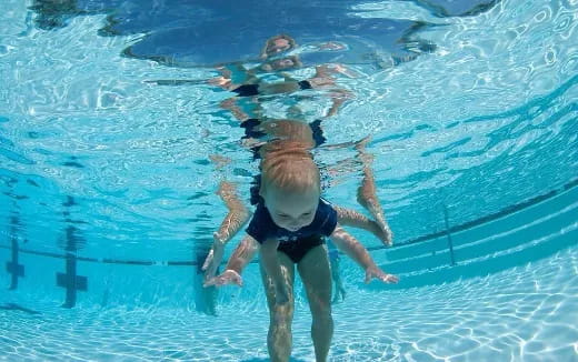 a person in a pool