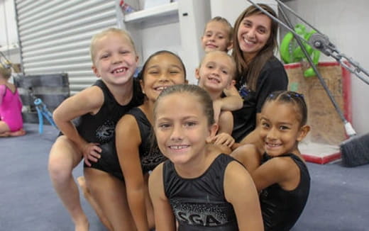 a group of children posing for a photo