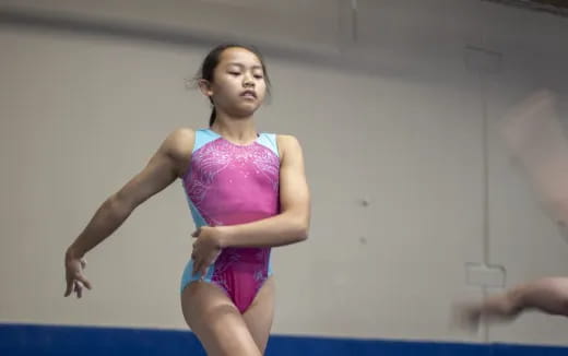 a woman in a leotard