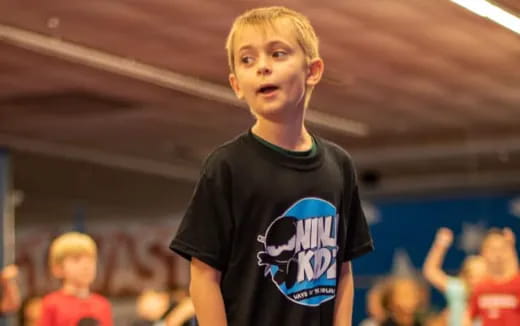 a person in a black shirt