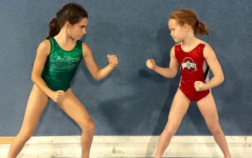 two women in workout clothes