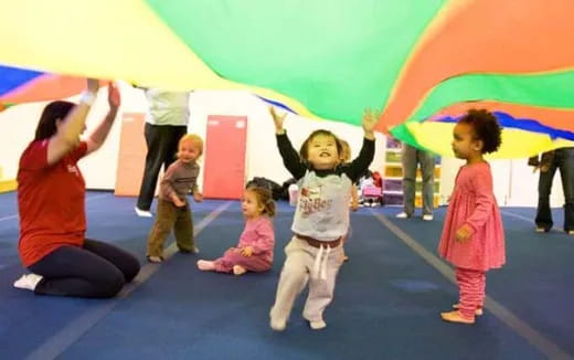 a group of children dancing