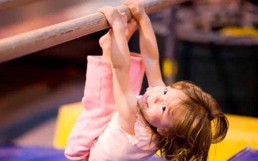 a girl doing gymnastics