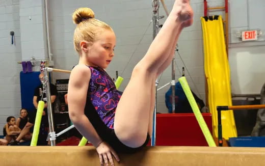 a girl doing gymnastics