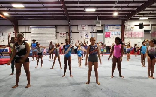 a group of people dancing